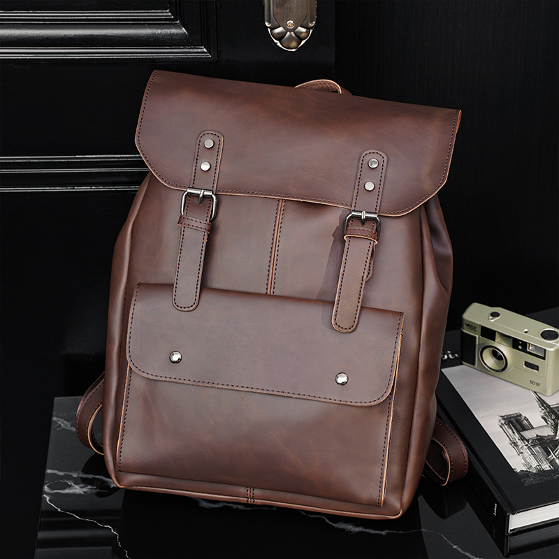 Vintage Men's Leather Backpack - Leather Work Rucksack Mens recension och pris