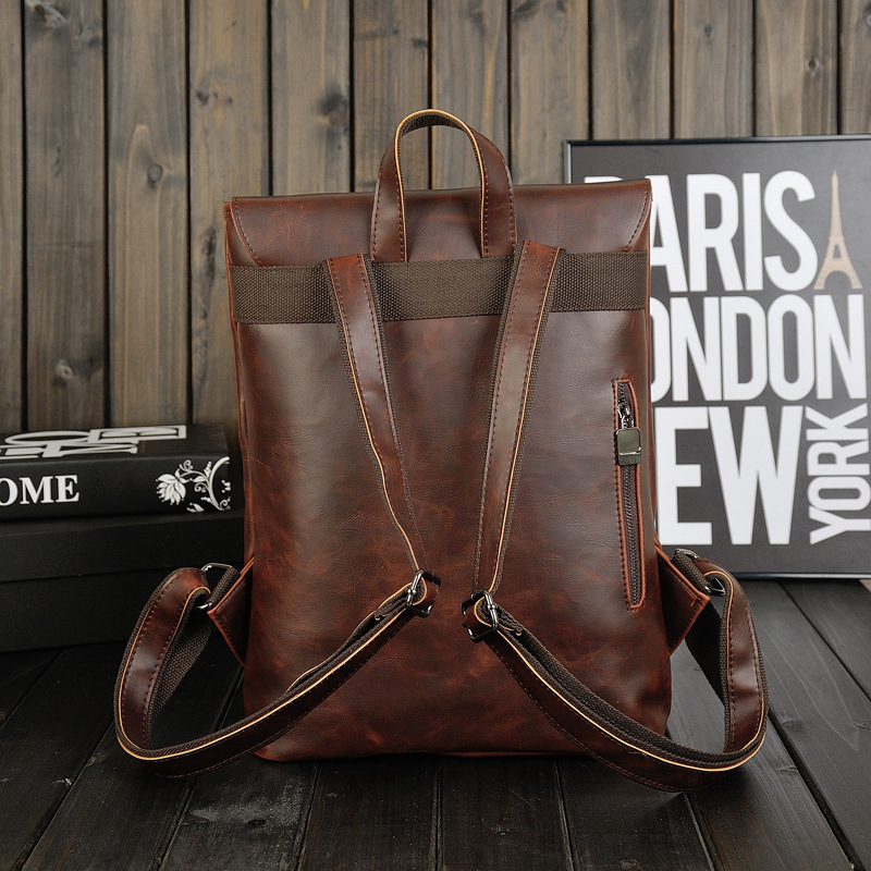 Men Vintage Leather Backpack 1 - Leather Work Rucksack Mens recension och pris